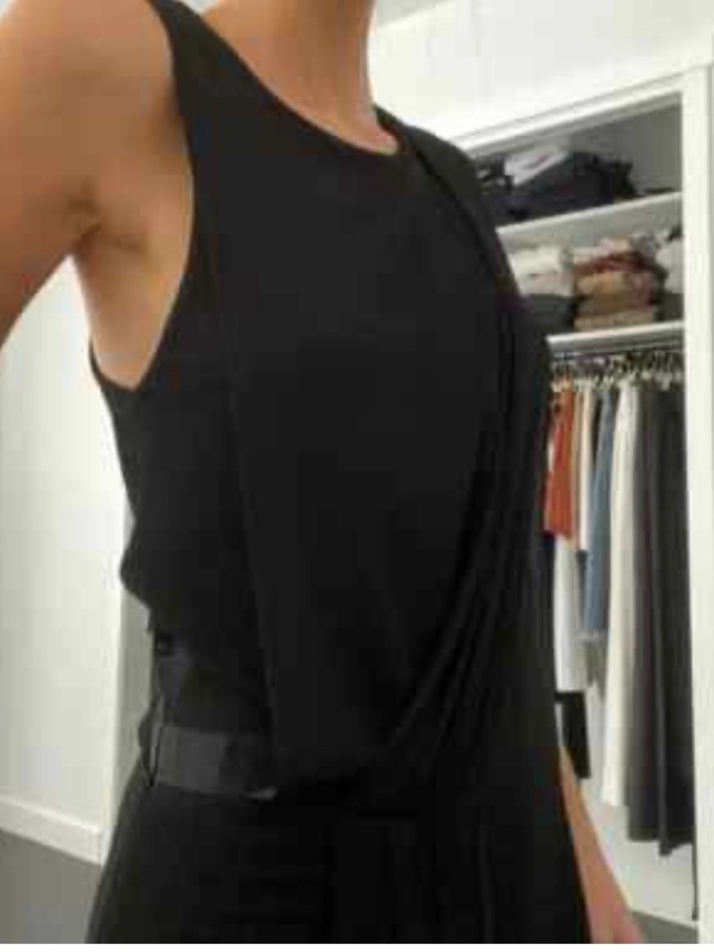 Carven asymmetric draped  black sleeveless top